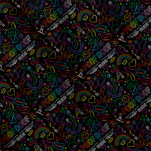 Load image into Gallery viewer, POOF DOOF x Rude Rainbow Bandana - Black
