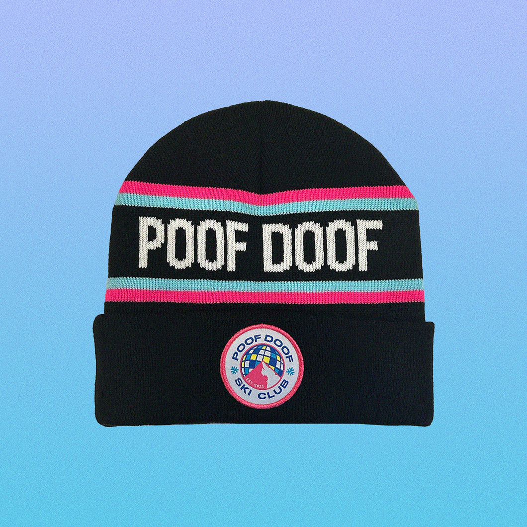 POOF DOOF Ski Club Beanie - BLACK