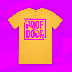 PD DISTORTED LOGO TEE - YELLOW AND PINK